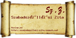 Szabadszállási Zita névjegykártya