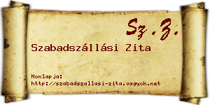Szabadszállási Zita névjegykártya